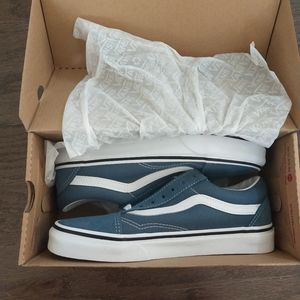 Blue mirage true white vans old skool